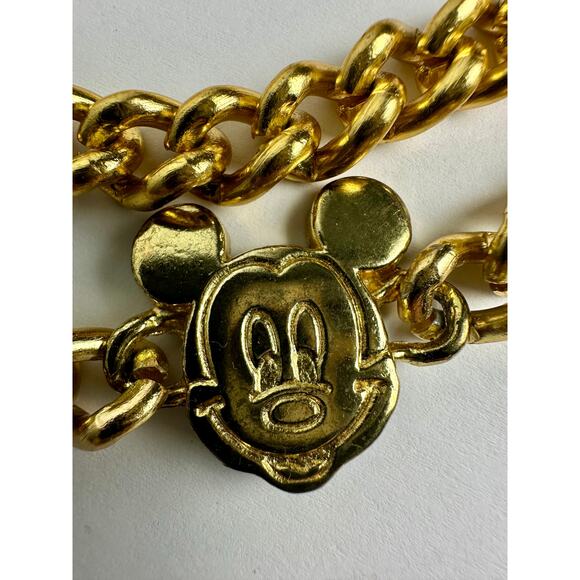 Vintage Mickey Mouse Disney Adjustable Chain Belt Glentex New York Gold Tone 42" - Picture 8 of 16